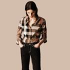 Burberry Burberry Check Cotton Shirt, Size: M, Beige