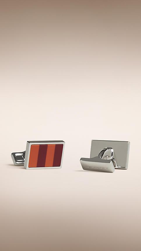 Burberry Striped Rectangular Cufflinks