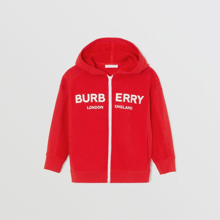 Burberry Burberry Childrens Logo Print Cotton Hooded Top, Size: 4y, Red