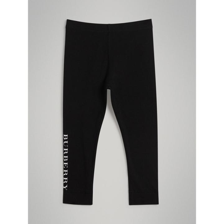 Burberry Burberry Logo Detail Stretch Cotton Leggings, Size: 6y