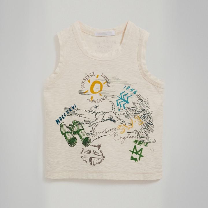 Burberry Burberry Adventure Motif Cotton Jersey Vest, Size: 10y