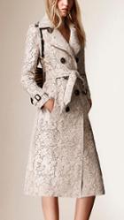 Burberry Prorsum Lace-effect Calfskin Trench Coat