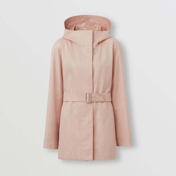 Burberry Burberry Cotton Gabardine Hooded Car Coat, Size: 02