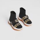 Burberry Burberry Childrens Buckled Strap Stretch Knit Sock Sneakers, Size: 23