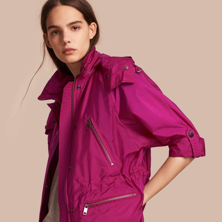 Burberry Burberry Showerproof Parka Jacket With Packaway Hood, Size: 06, Pink