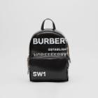 Burberry Burberry Horseferry Print Coated Canvas Backpack, Black