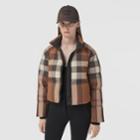 Burberry Burberry Check Cropped Puffer Jacket, Size: L