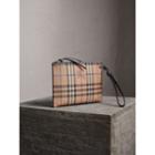 Burberry Burberry Haymarket Check Leather Pouch, Blue