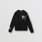 Burberry Burberry Childrens Cut-out Detail Montage Print Cotton Sweatshirt, Size: 14y, Black