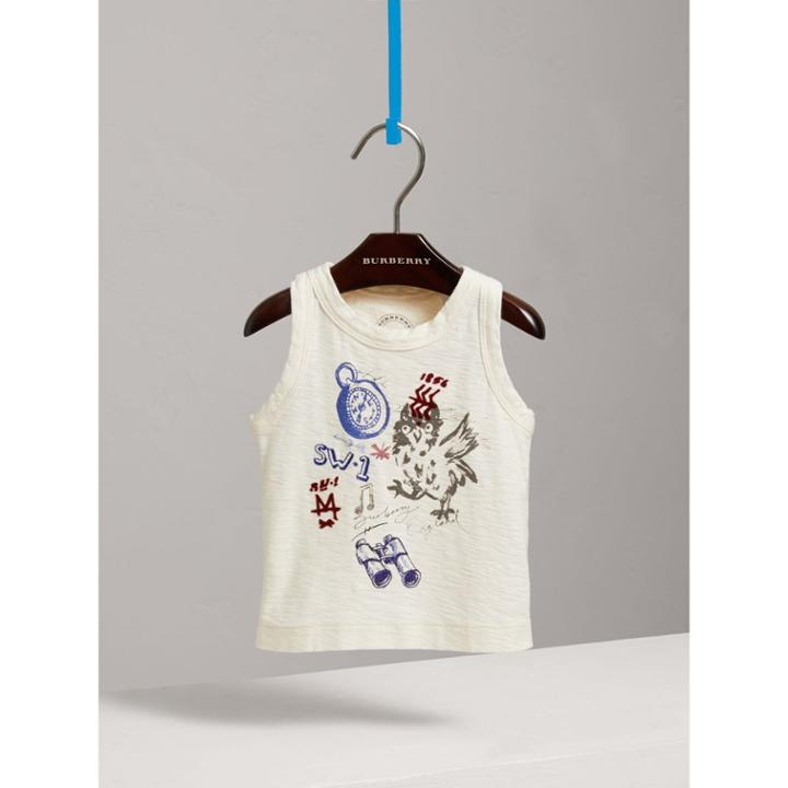 Burberry Burberry Adventure Motif Cotton Vest, Size: 18m, White