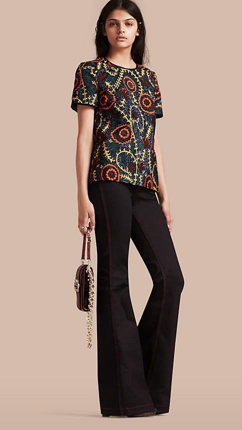 Burberry Floral Jacquard Structured Top