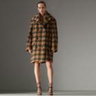 Burberry Burberry Vintage Check Faux Shearling Coat, Size: 02, Yellow