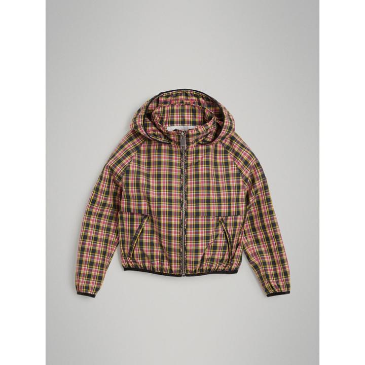 Burberry Burberry Check Hooded Bomber Jacket, Size: 8y, Pink