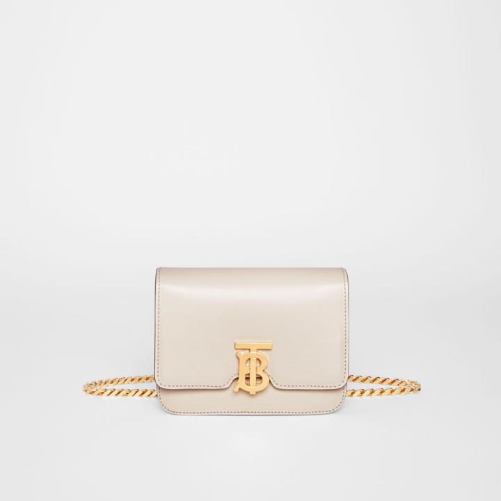 Burberry Burberry Leather Belted Tb Bag, Yellow