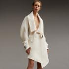 Burberry Burberry Lightweight Double-faced Wool Twill Asymmetric Coat, Size: 06, White