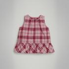 Burberry Burberry Ruffle Detail Check Cotton Top, Size: 12m, Pink