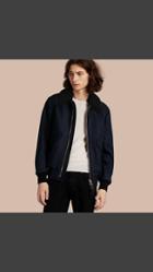 Burberry Lightweight Wool Bomber Jacket With Detachable Shearling Top Collar