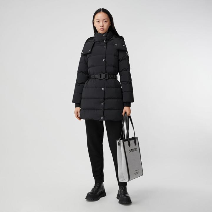 Burberry Burberry Detachable Hood Belted Puffer Coat, Size: Xxs, Black
