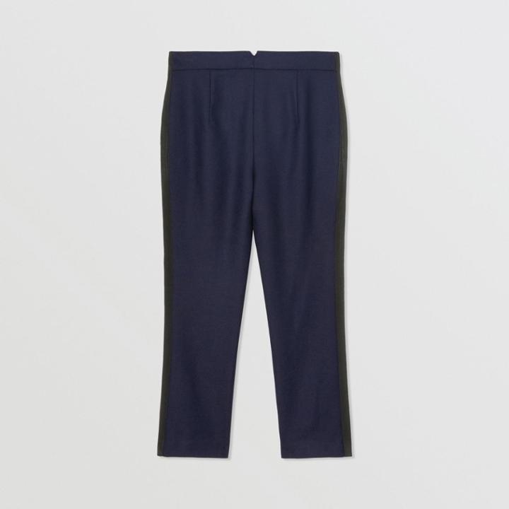 Burberry Burberry Childrens Stripe Detail Wool Twill Tailored Trousers, Size: 14y, Blue