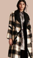 Burberry Double-breasted Check Wool Coat