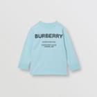 Burberry Burberry Childrens Long-sleeve Horseferry Print Cotton Top, Size: 3y, Blue