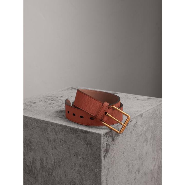 Burberry Burberry Grainy Leather Belt, Size: 90, Brown