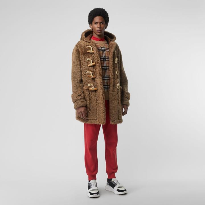 Burberry Burberry Shearling Duffle Coat, Size: 34, Beige