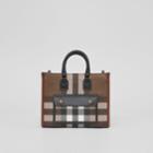 Burberry Burberry Mini Check And Leather Freya Tote