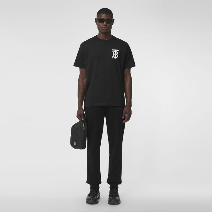 Burberry Burberry Monogram Motif Cotton Oversized T-shirt, Size: Xxxl, Black