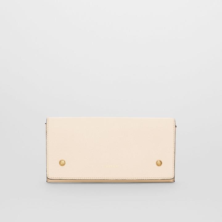 Burberry Burberry Two-tone Leather Continental Wallet, Grey