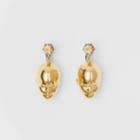 Burberry Burberry Crystal And Doll's Head Gold-plated Drop Earrings, Yellow