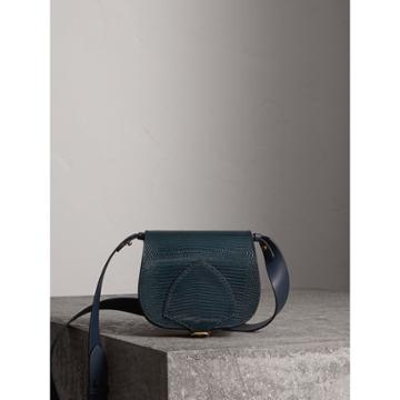 Burberry Burberry The Satchel In Lizard, Blue