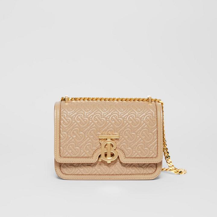 Burberry Burberry Small Quilted Monogram Lambskin Tb Bag, Yellow