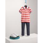 Burberry Burberry Striped Cotton Polo Shirt, Size: 6y, Orange