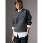 Burberry Burberry Topstitch Detail Wool Cashmere Blend Sweater, Grey