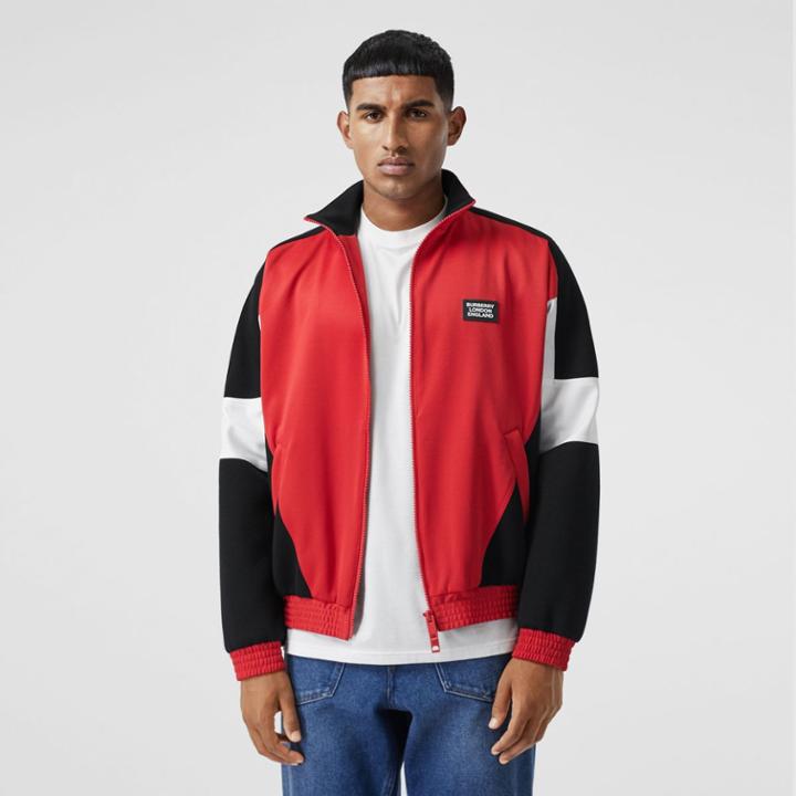 Burberry Burberry Logo Appliqu Jersey And Neoprene Track Top, Size: M, Red