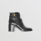 Burberry Burberry Monogram Motif Leather Ankle Boots, Size: 35