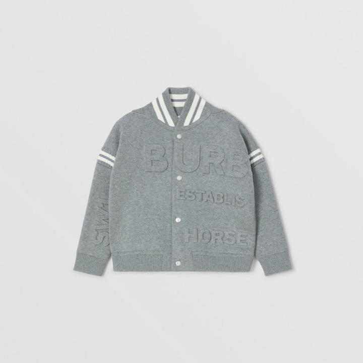 Burberry Burberry Childrens Horseferry Lettering Cotton Blend Bomber Jacket, Size: 10y