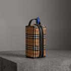 Burberry Burberry Vintage Check And Leather Pouch, Blue