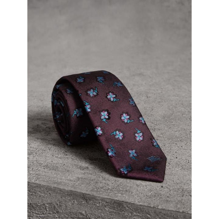 Burberry Burberry Slim Cut Floral Silk Brocade Tie