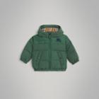 Burberry Burberry Down-filled Hooded Puffer Jacket, Size: 3y, Green