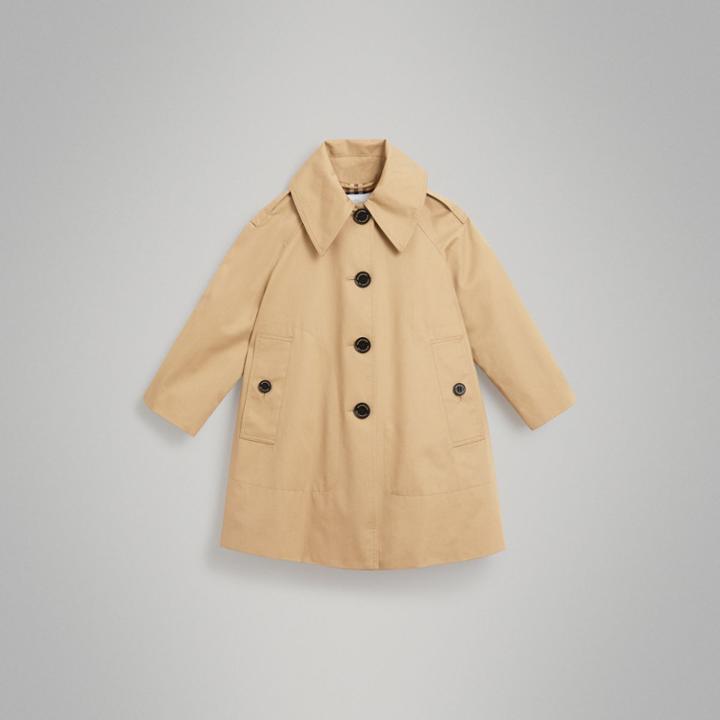 Burberry Burberry Detachable Hood Showerproof Cotton Swing Coat, Size: 14y