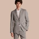 Burberry Burberry Slim Fit Travel Tailoring Linen Wool Blend Suit, Size: 48r, Grey