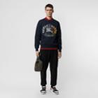Burberry Burberry Embroidered Crest Jersey Sweatshirt, Size: L, Blue