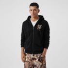 Burberry Burberry Contrast Logo Graphic Cotton Hooded Top, Size: Xxxl, Black