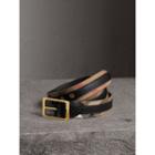 Burberry Burberry Reversible House Check And Grainy Leather Belt, Size: 95, Brown