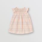 Burberry Burberry Childrens Smocked Vintage Check Cotton Dress, Size: 18m, Pale Pink Apricot