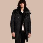 Burberry Oversize Quilted Field Jacket With Detachable Shearling Gilet
