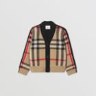 Burberry Burberry Childrens Check Wool Cashmere Jacquard Cardigan, Size: 10y