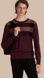 Burberry Graphic Check Cashmere Cotton Sweater